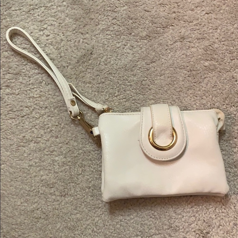 White Charming Charlie Wristlet